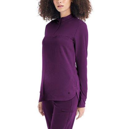 White Cross CRFT Women's 3-Pocket Quarter-Zip Mock Neck Pullover Scrub Top Sale