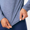 Heather Navy - Landau Forward Men's Long Sleeve Crew Neck Underscrub Tee for Nursing