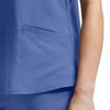 Electric Purple - White Cross 2-Pocket V-Neck Scrub Top - Detail View