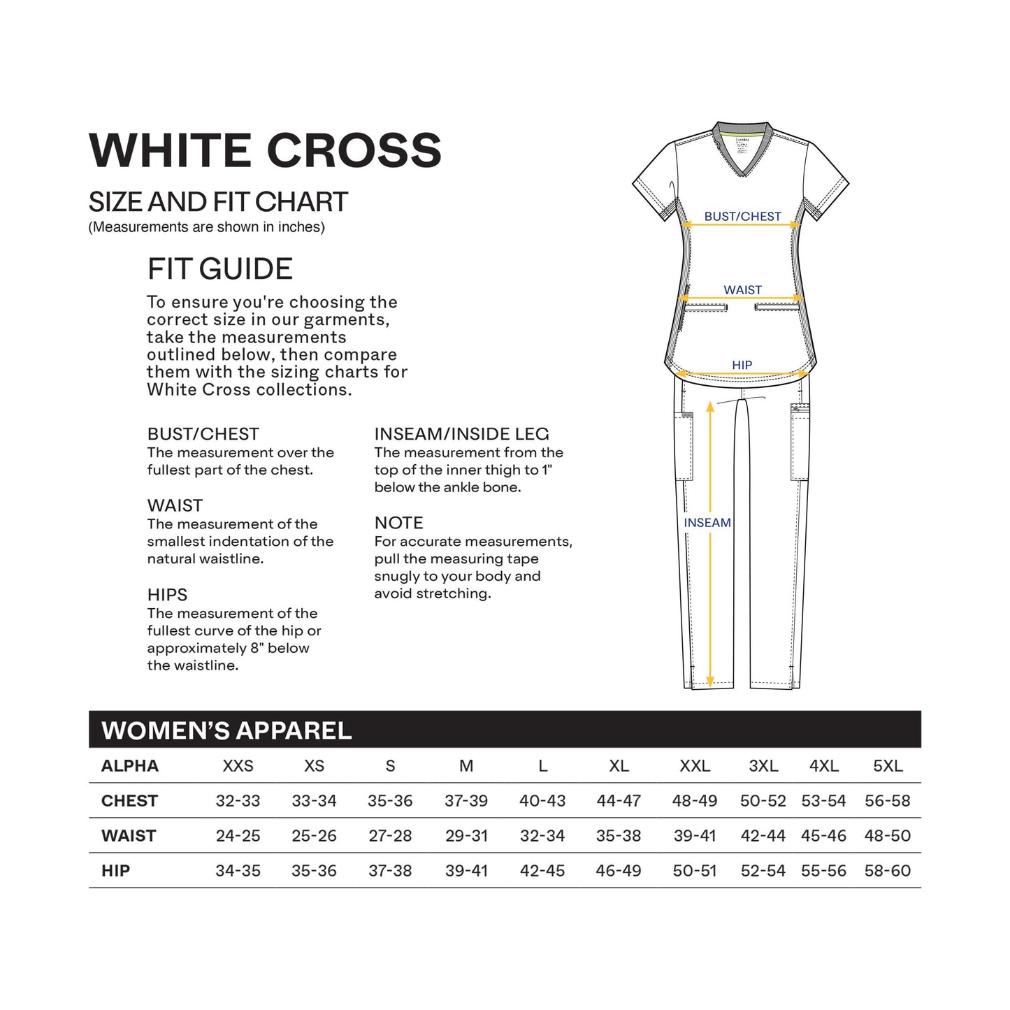 White Cross DUO Scrubs Women's Scrub Top